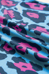 Rose Abstract Print Notched Neck Sleeveless Shirt
