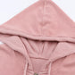 Pink Bishop Sleeve Zip Up Hoodie Jacket with Flap Pockets