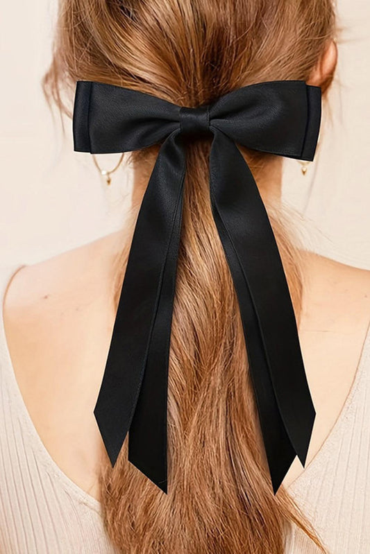 Black Elegant Terylene Double Bow Hair Clip