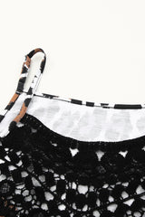 Leopard Print Lace Crochet Sleeveless Camisole