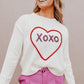White Heart XOXO Pattern Casual Knitted Sweater